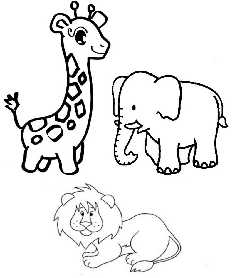 Coloriage d'un éléphant et un lion en pleine représentation de cirque