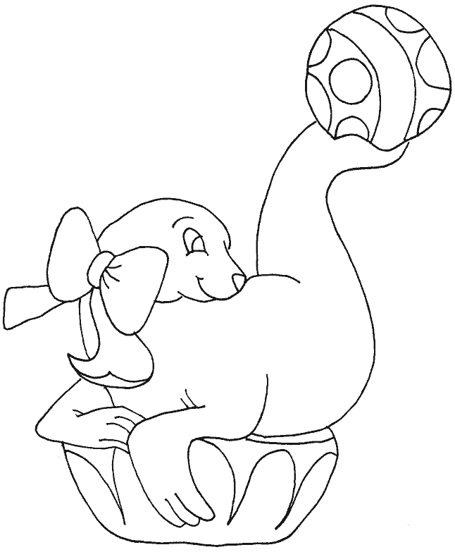 Coloriage d'animaux de cirque en pleine représentation