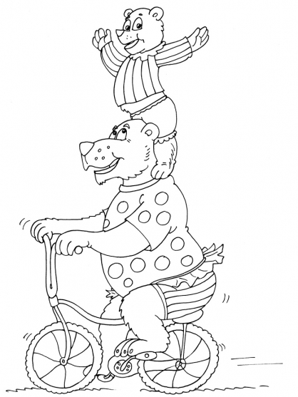 Coloriage d'animaux de cirque en pleine performance