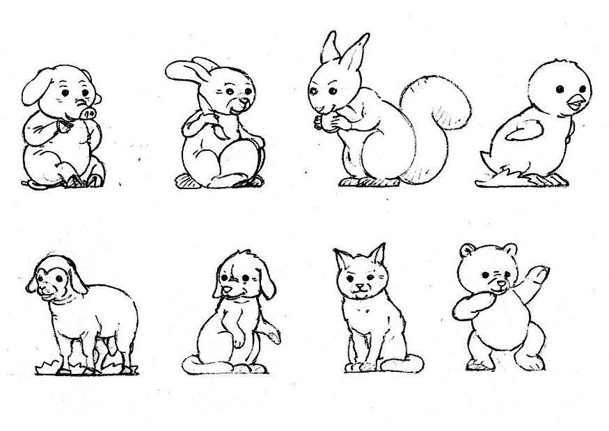 Coloriage d'animaux de la ferme en pleine activité
