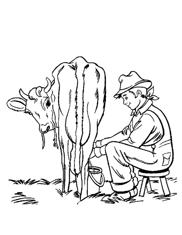 Coloriage d'animaux de la ferme dans un champ verdoyant