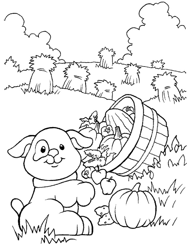 Coloriage d'animaux de la ferme dans un champ verdoyant