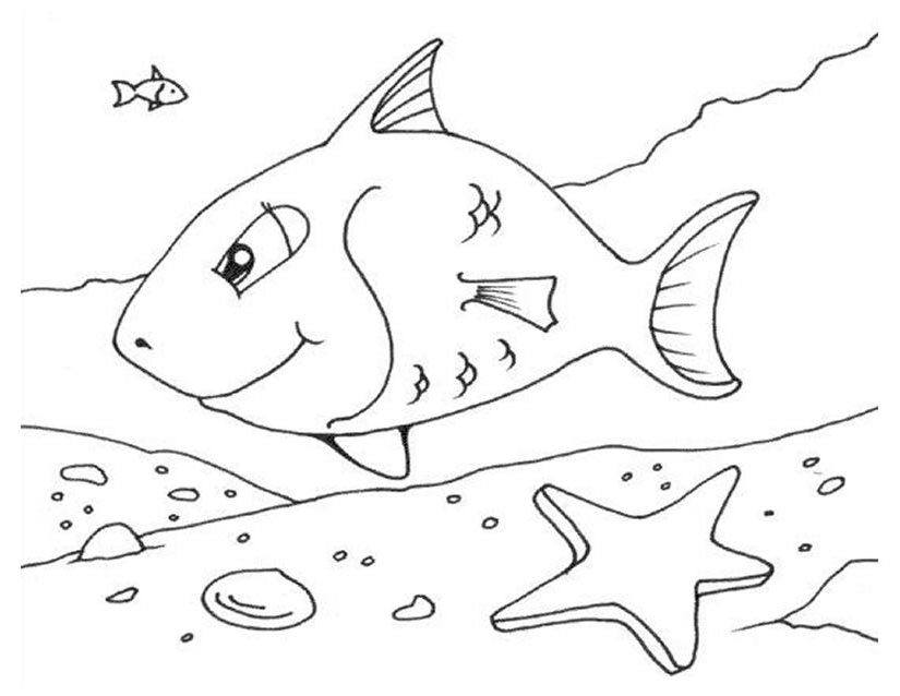 Coloriage d'animaux marins évoluant dans un environnement aquatique
