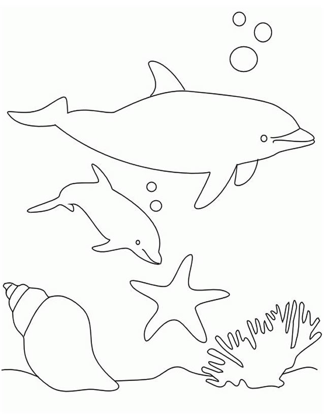 Coloriage d'animaux marins évoluant dans un océan vibrant