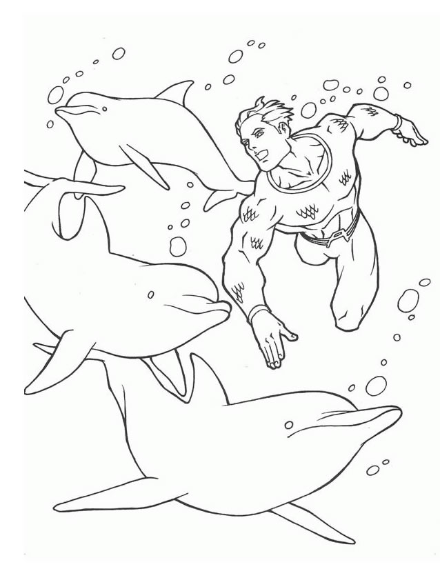 Coloriage d'animaux marins évoluant dans un environnement sous-marin