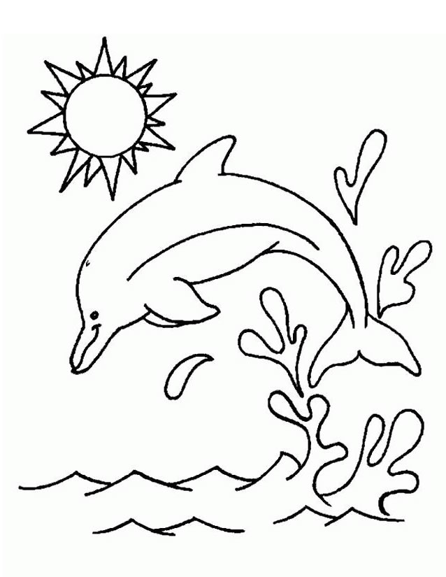 Coloriage d'animaux marins évoluant dans un décor sous-marin