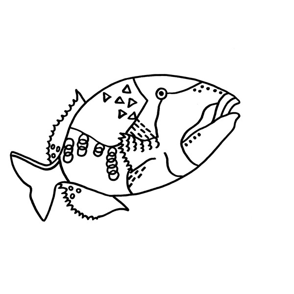Scène de vie marine avec des animaux colorés dans l'océan