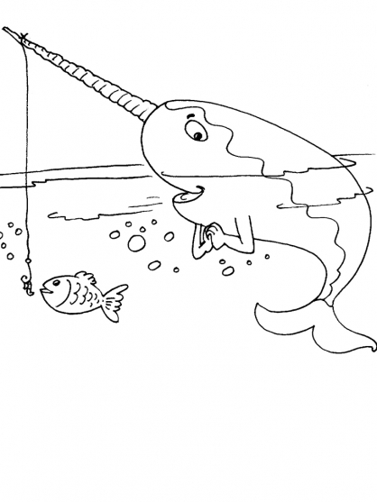 Coloriage d'animaux marins explorant leur habitat sous-marin