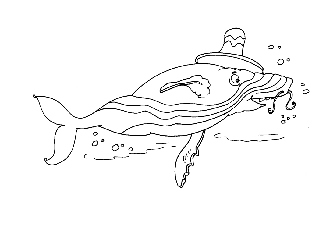 Coloriage d'animaux marins évoluant dans un décor sous-marin