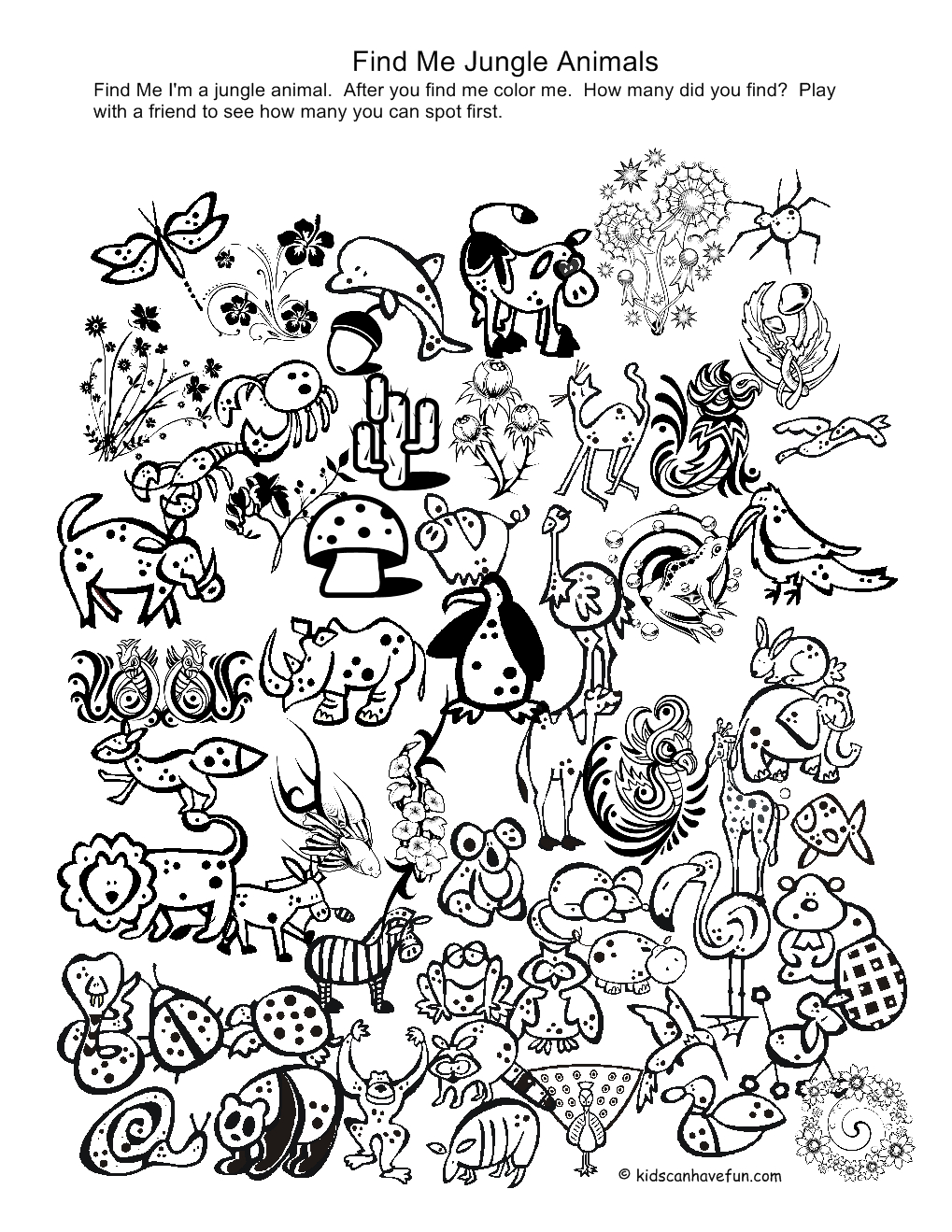 Coloriage Animaux sauvages / de la jungle #1827 à imprimer Coloriage Animaux sauvages / de la jungle #1827 à imprimer
