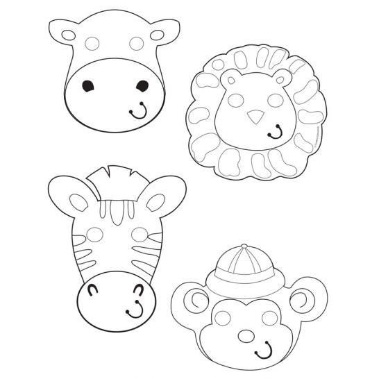 Coloriage d'animaux sauvages de la jungle dans leur habitat naturel