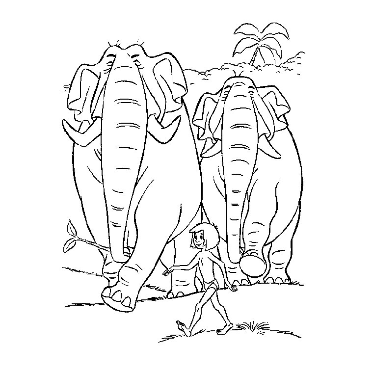 Coloriage d'animaux sauvages de la jungle en pleine activité