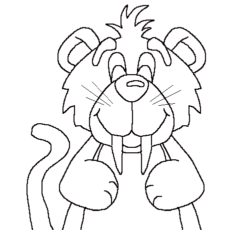 Coloriage d'animaux sauvages de la jungle en pleine activité