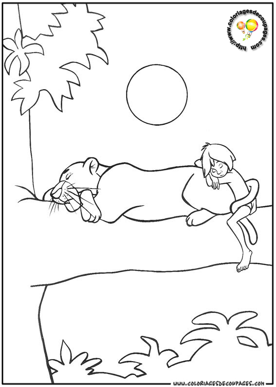 Coloriage d'animaux sauvages dans la jungle