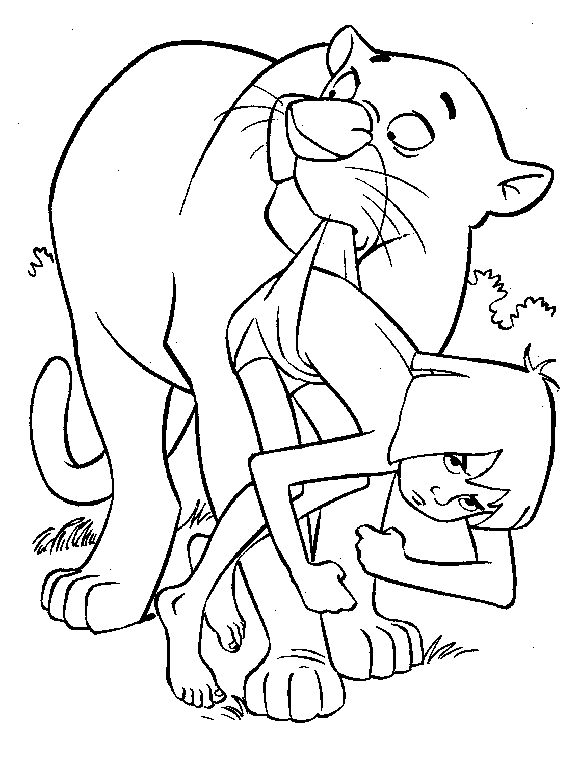 Scène de jungle avec des animaux sauvages à colorier