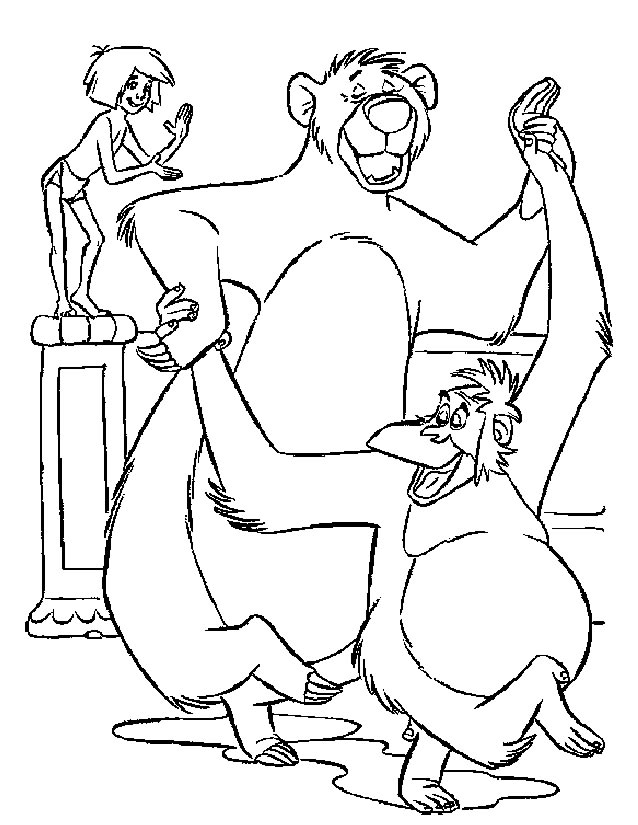 Coloriage d'animaux sauvages dans la jungle