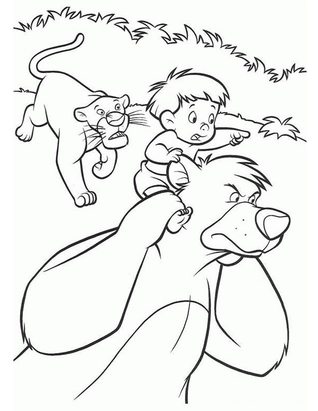Coloriage d'animaux sauvages de la jungle en pleine activité