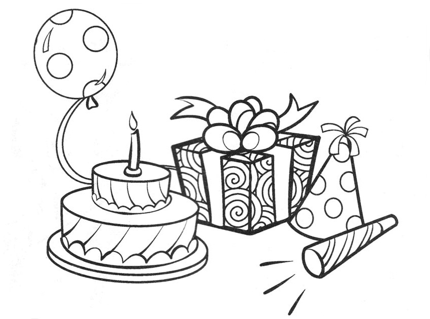 Scène d'anniversaire avec un gâteau et des ballons colorés