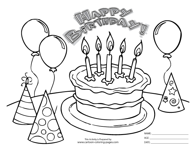 Scène d'anniversaire avec un gâteau et des ballons colorés