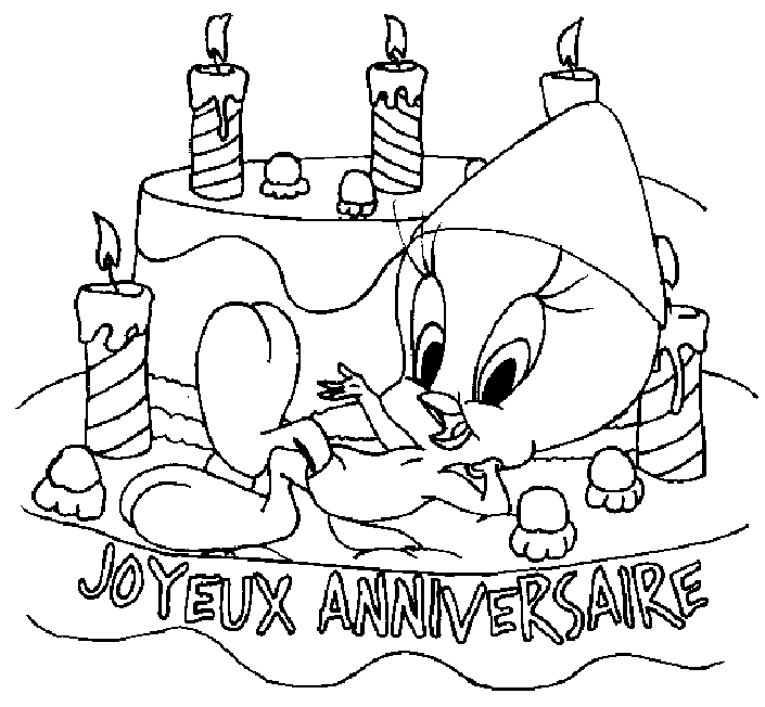 Scène de fête d'anniversaire avec un gâteau et des ballons