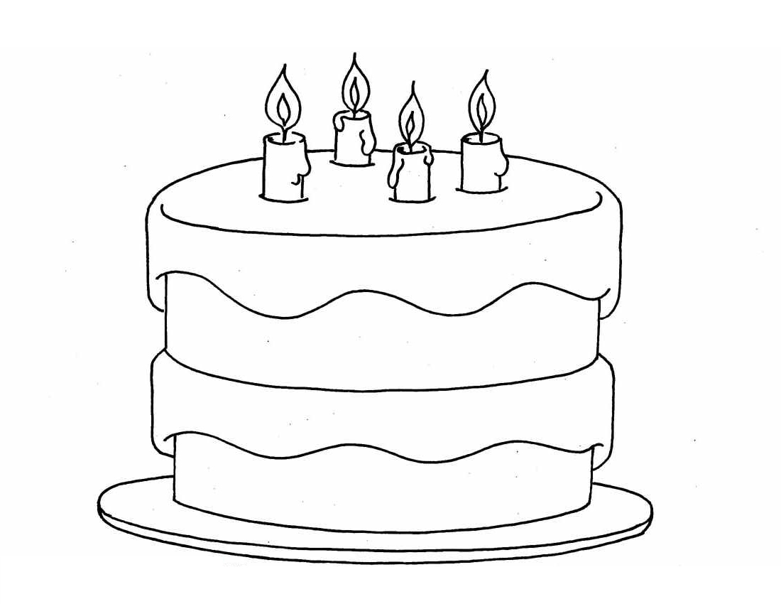 Coloriage d'une fête d'anniversaire avec gâteau et ballons