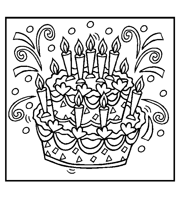 Scène de fête d'anniversaire avec gâteau et ballons