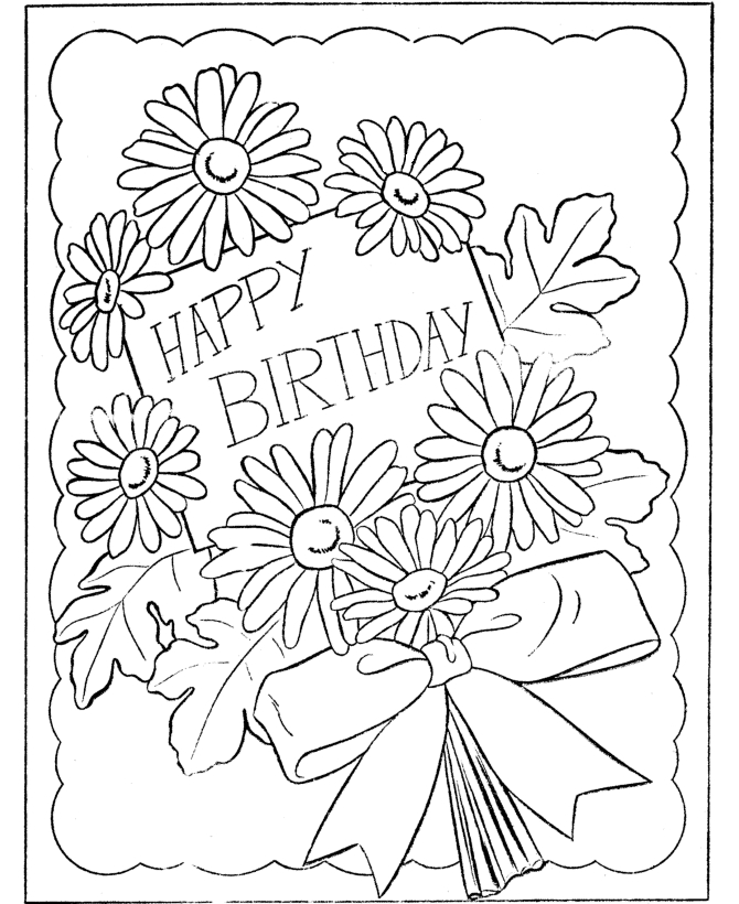 Coloriage d'une fête d'anniversaire avec un gâteau et des ballons