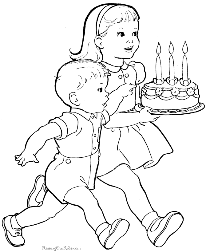 Enfants célébrant un anniversaire avec un gâteau et des ballons