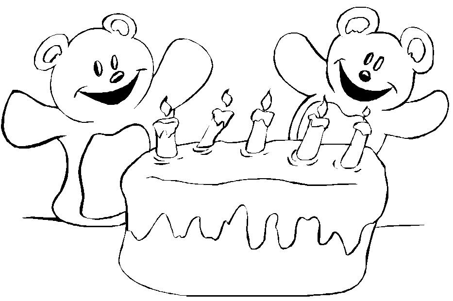 Scène de fête d'anniversaire avec un gâteau et des ballons