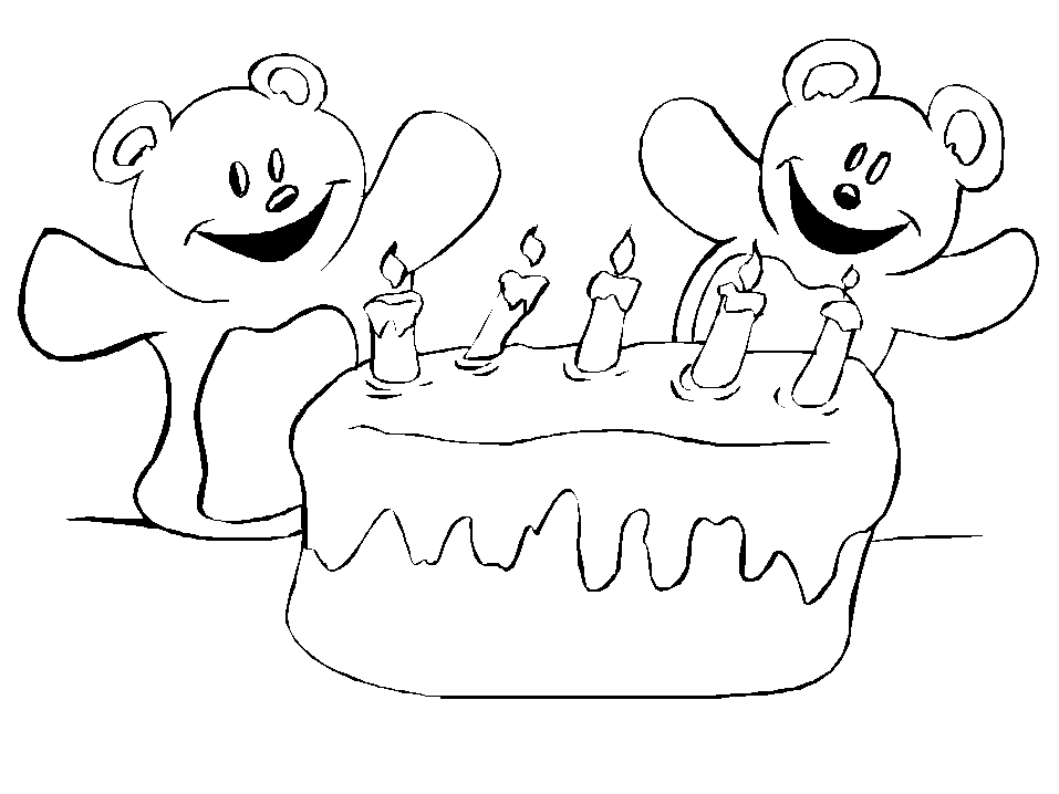 Scène d'anniversaire avec un gâteau et des ballons
