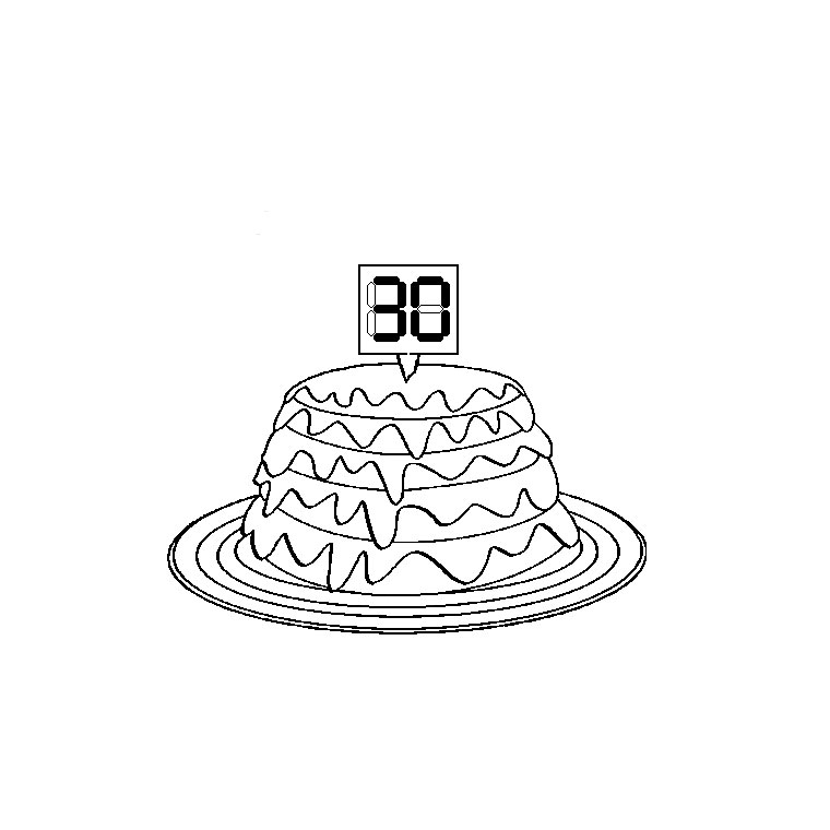 Scène festive d'anniversaire avec un gâteau et des ballons