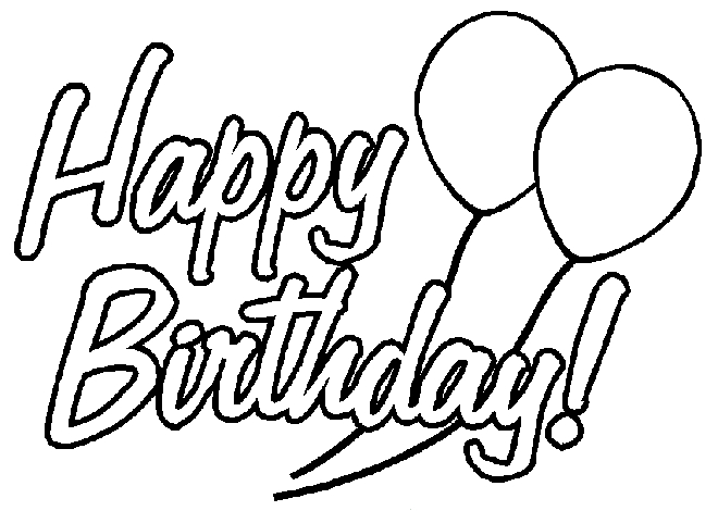 Coloriage d'une fête d'anniversaire avec un gâteau et des ballons