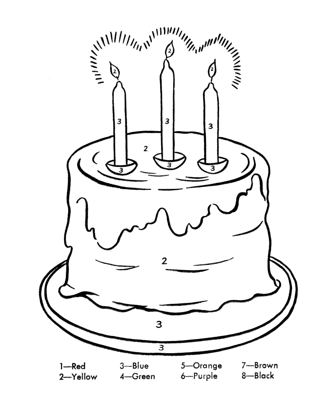 Coloriage d'une fête d'anniversaire avec un gâteau et des ballons