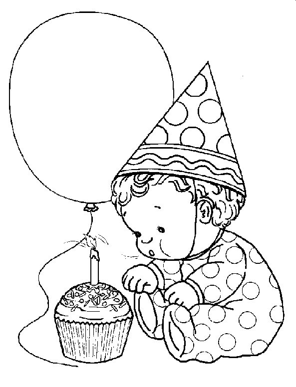 Scène de fête d'anniversaire avec un gâteau et des ballons