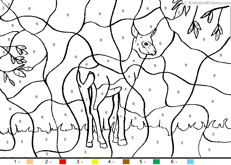 Coloriage d'une antilope dans un paysage naturel