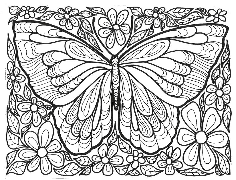 Coloriage antistress avec motifs floraux et géométriques Coloriage antistress avec motifs floraux et géométriques