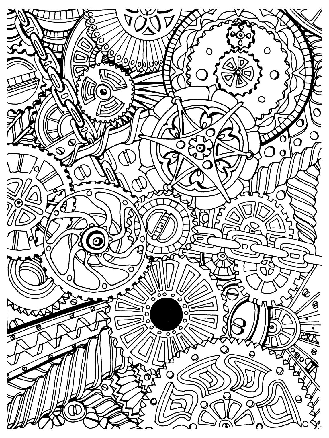 Coloriage antistress avec motifs géométriques et organiques Coloriage antistress avec motifs géométriques et organiques