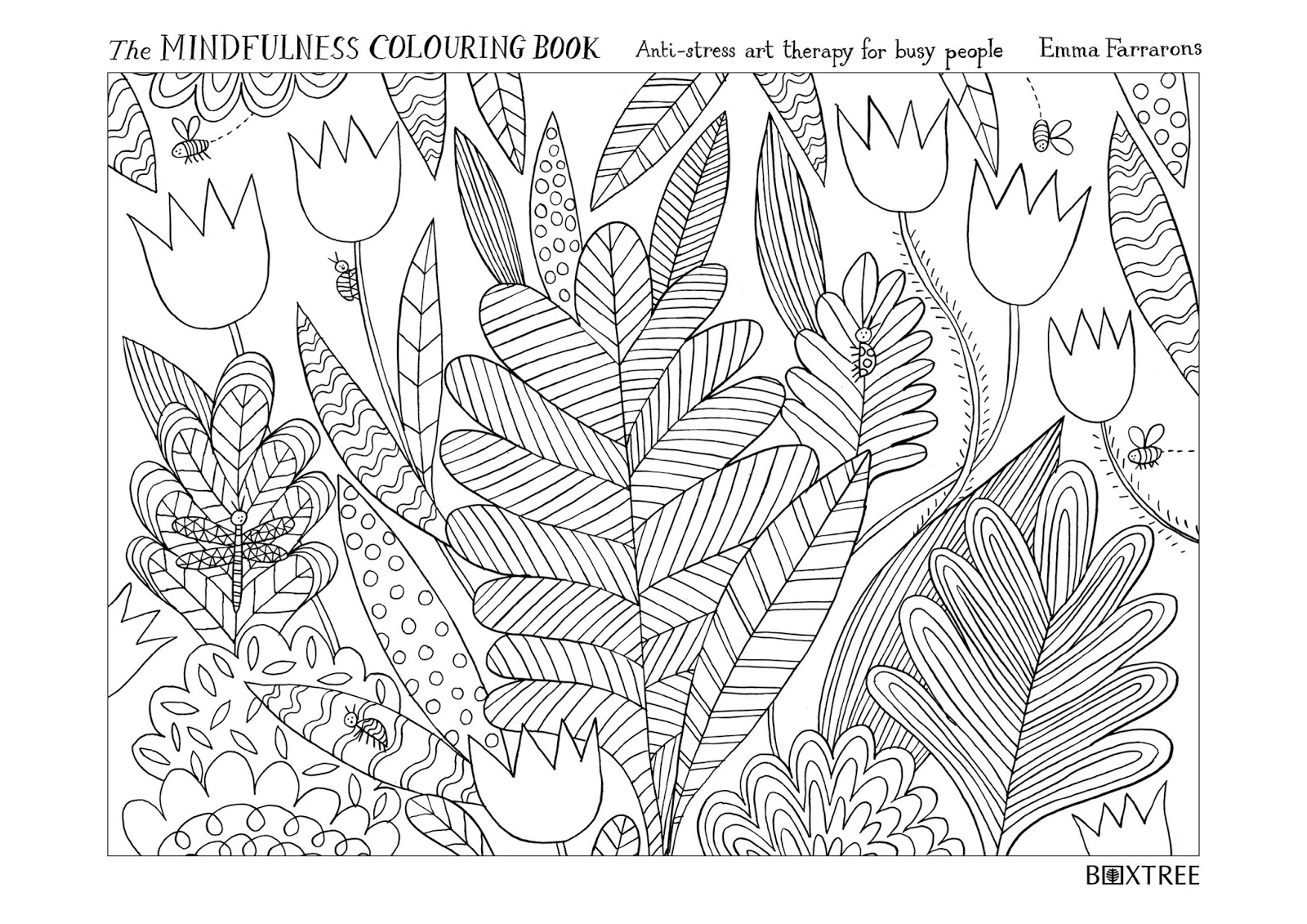 Coloriage antistress de motifs floraux et géométriques