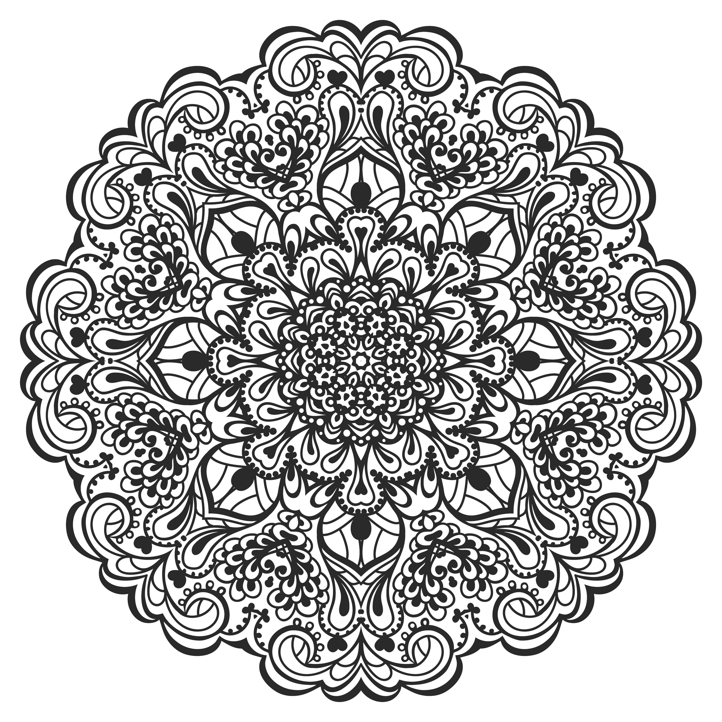 Coloriage antistress avec motifs géométriques et floraux