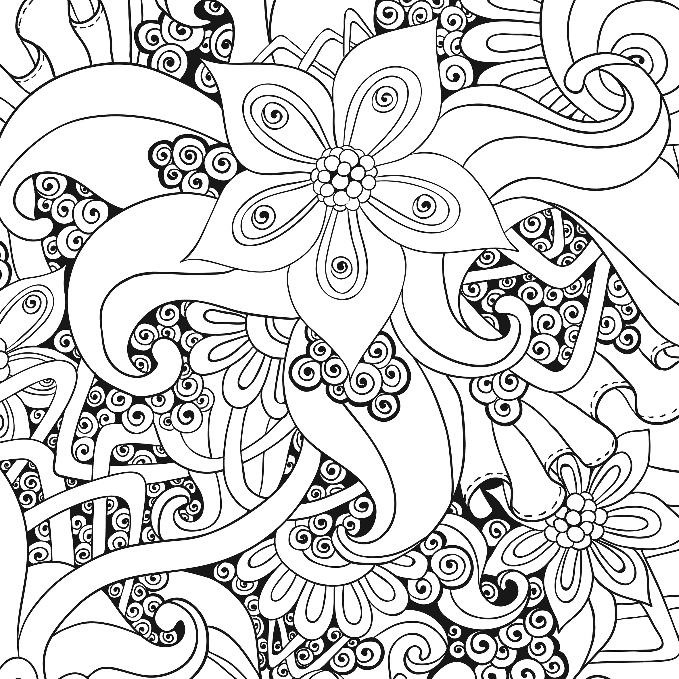 Coloriage antistress avec motifs géométriques et floraux Coloriage antistress avec motifs géométriques et floraux