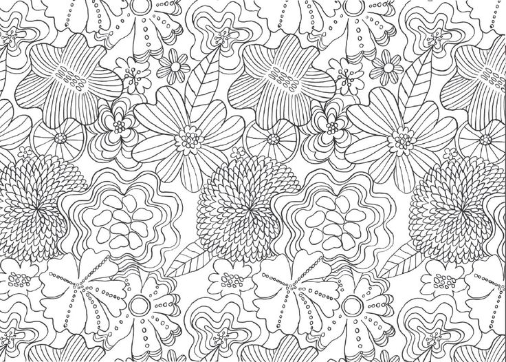 Coloriage antistress d'un motif floral complexe avec des formes géométriques