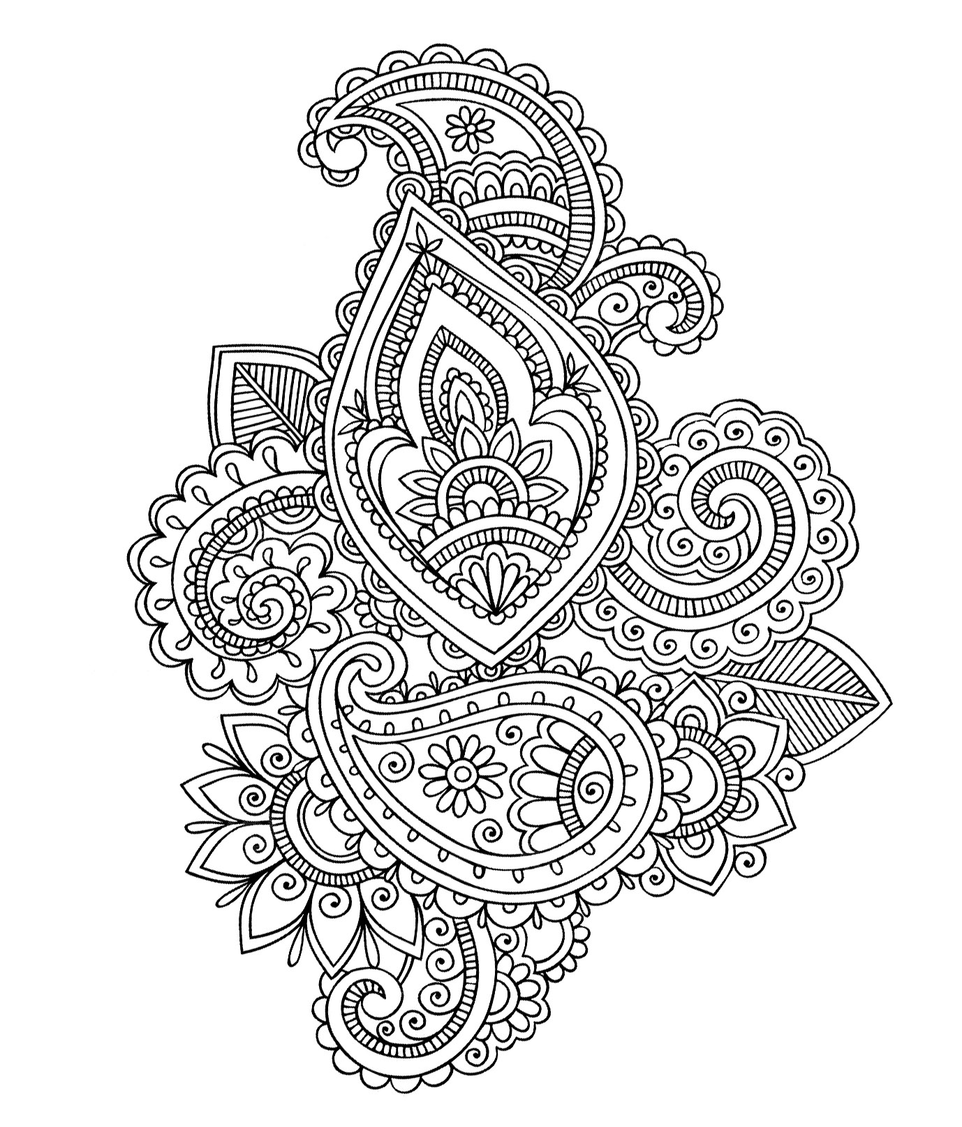 Coloriage antistress avec motifs géométriques et floraux