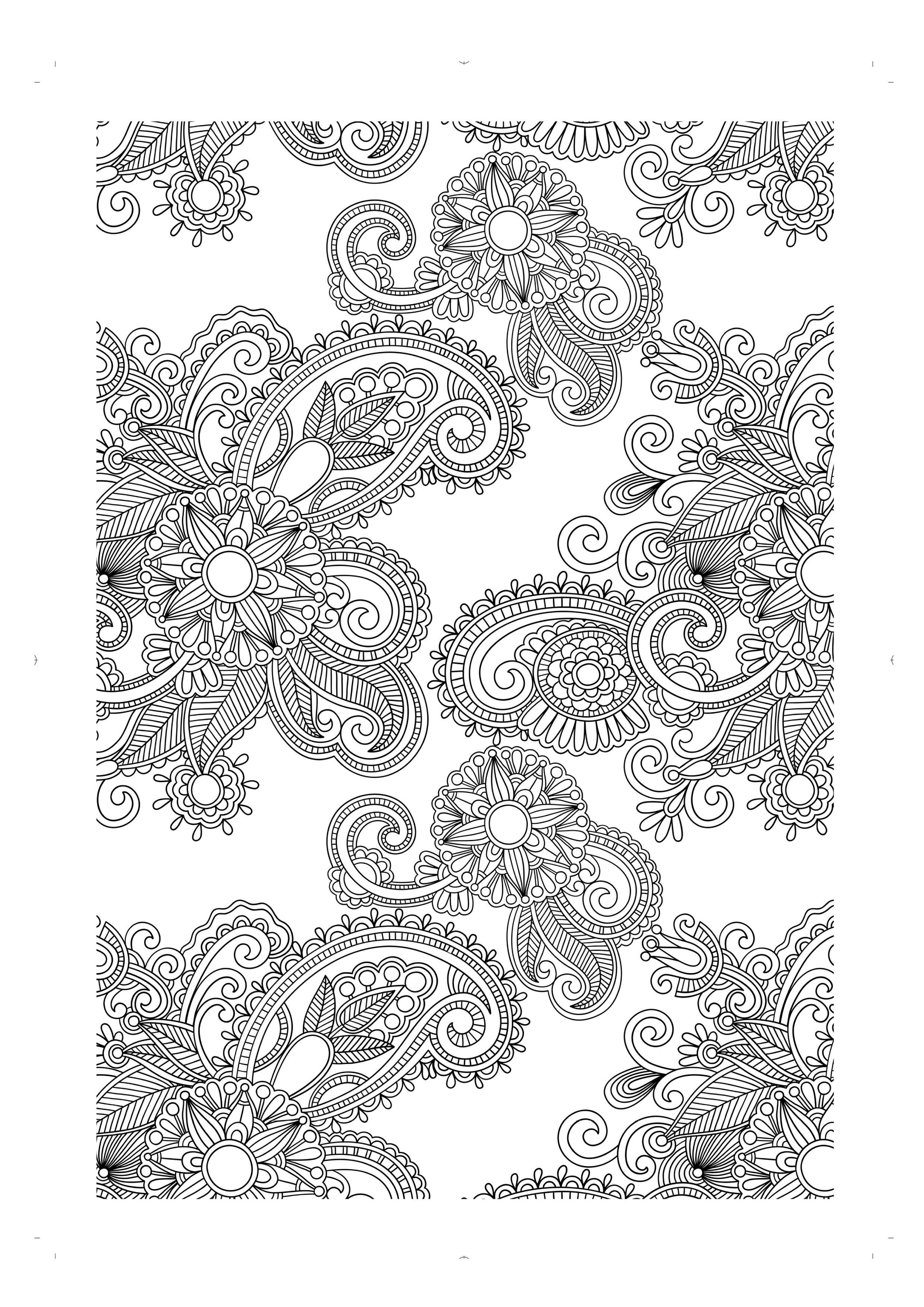 Coloriage antistress représentant un motif géométrique complexe et apaisant Coloriage antistress représentant un motif géométrique complexe et apaisant