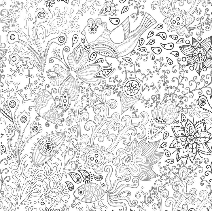 Scène de coloriage antistress avec motifs géométriques et floraux