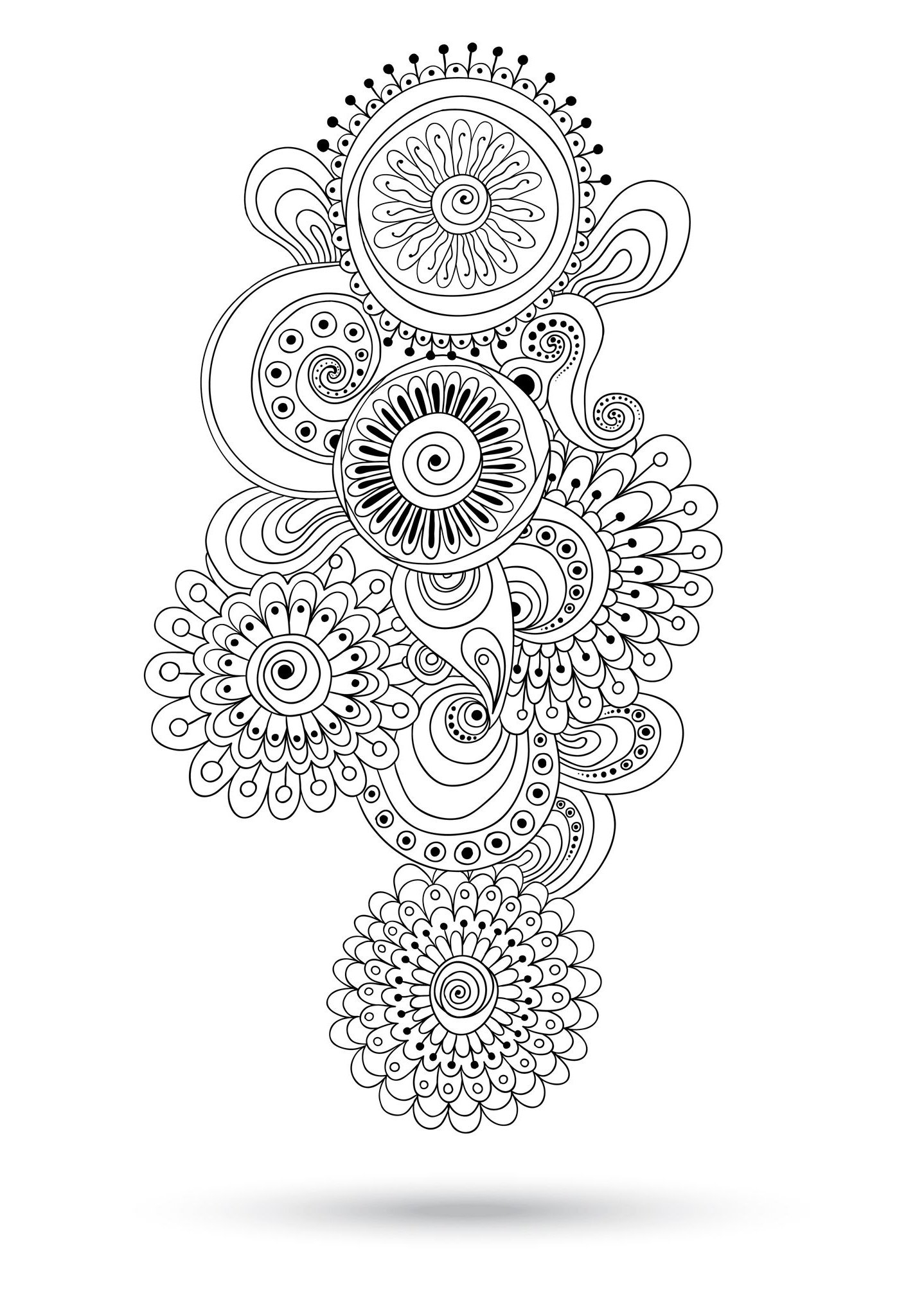 Coloriage antistress avec motifs géométriques et floraux