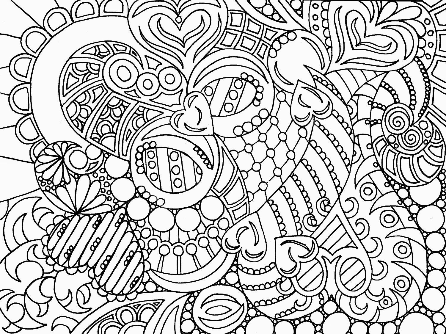 Coloriage antistress d'un motif floral complexe