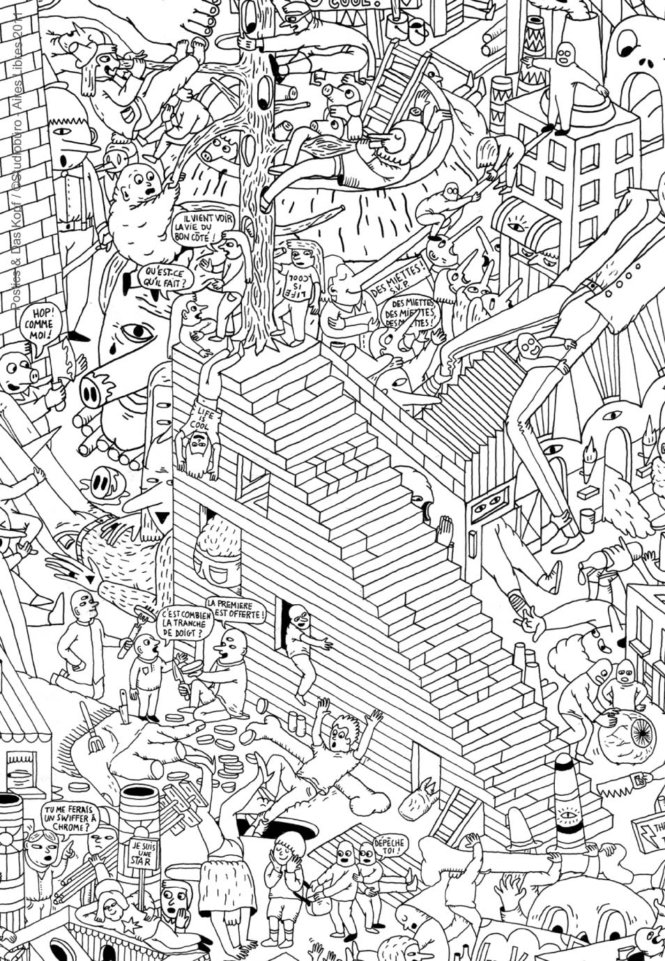 Coloriage antistress avec motifs géométriques et floraux