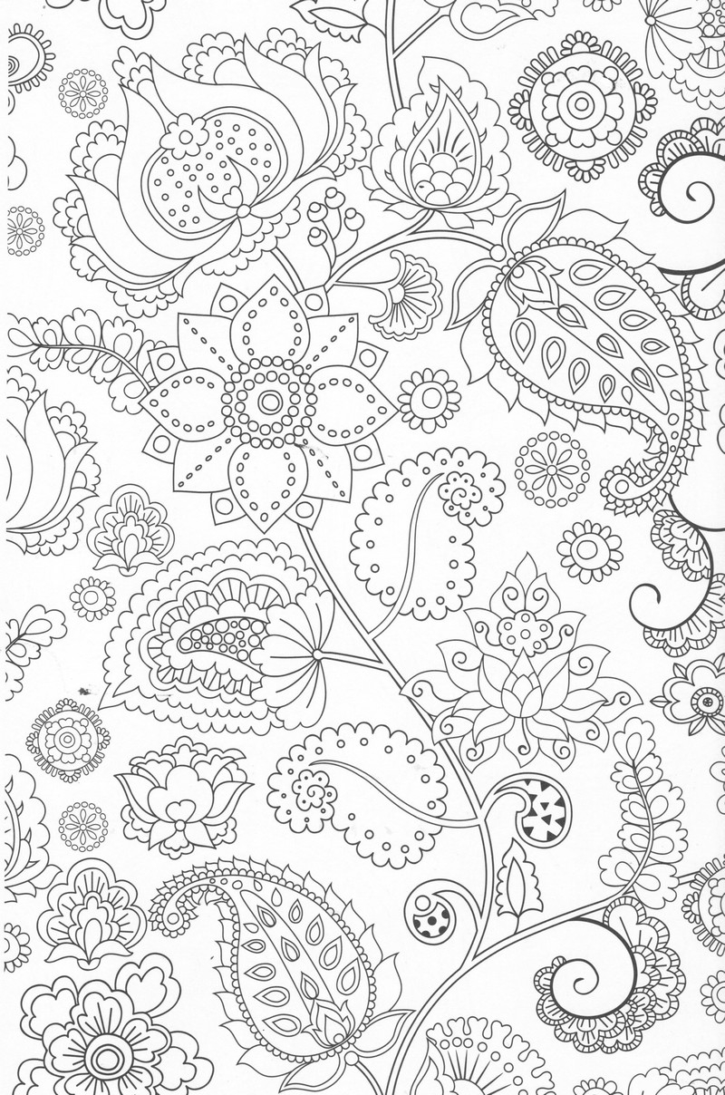 Coloriage antistress avec motifs géométriques et floraux
