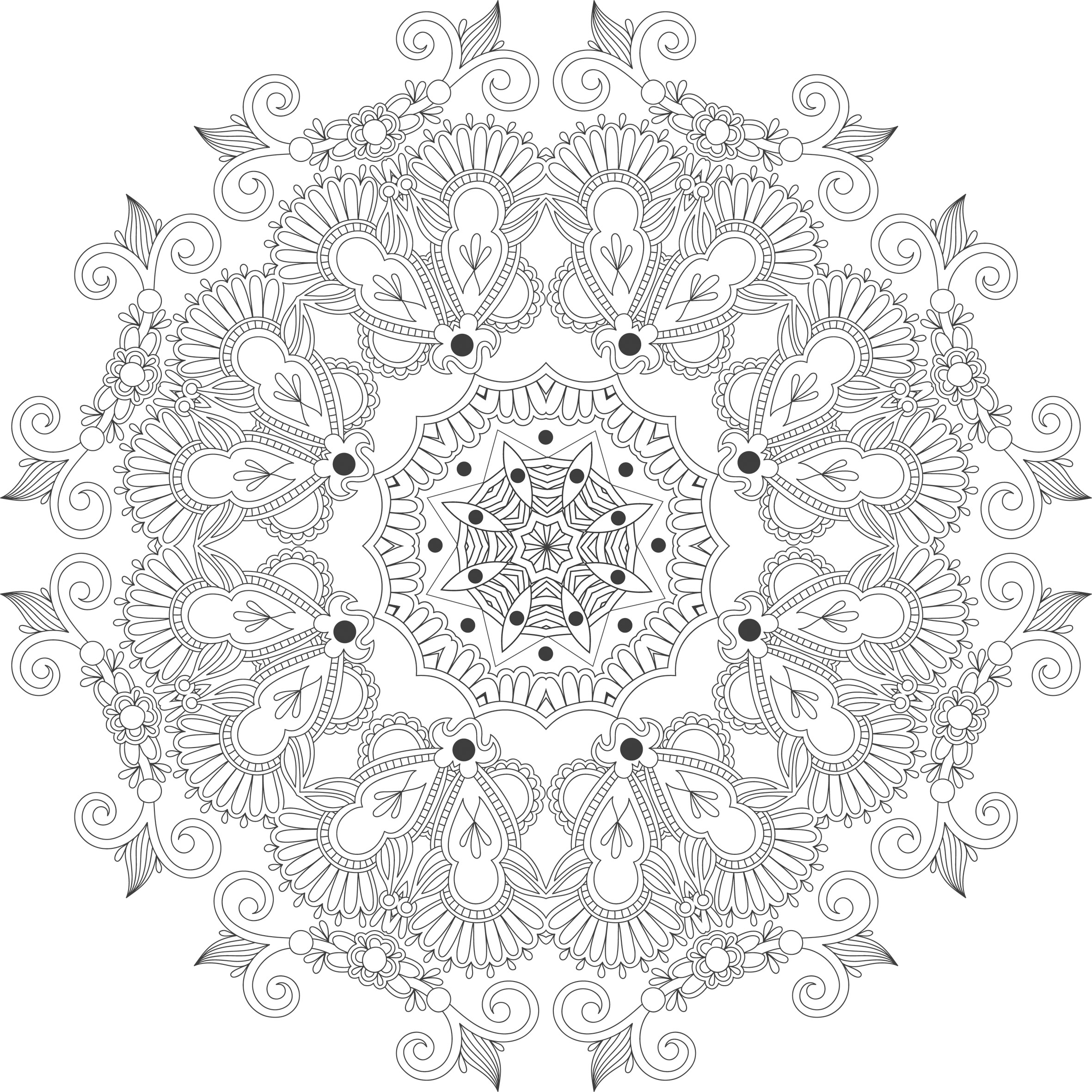 Coloriage antistress avec motifs géométriques et floraux