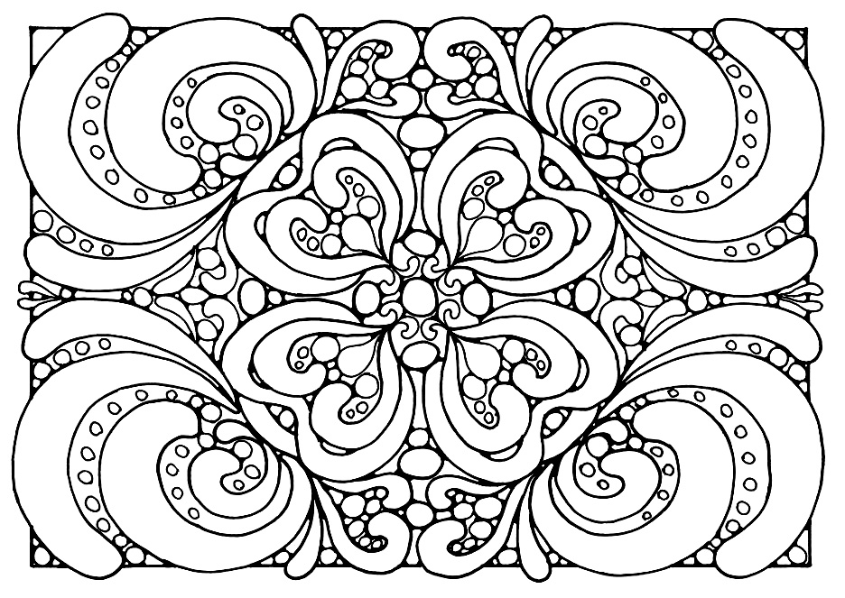 Coloriage antistress avec motifs floraux et géométriques
